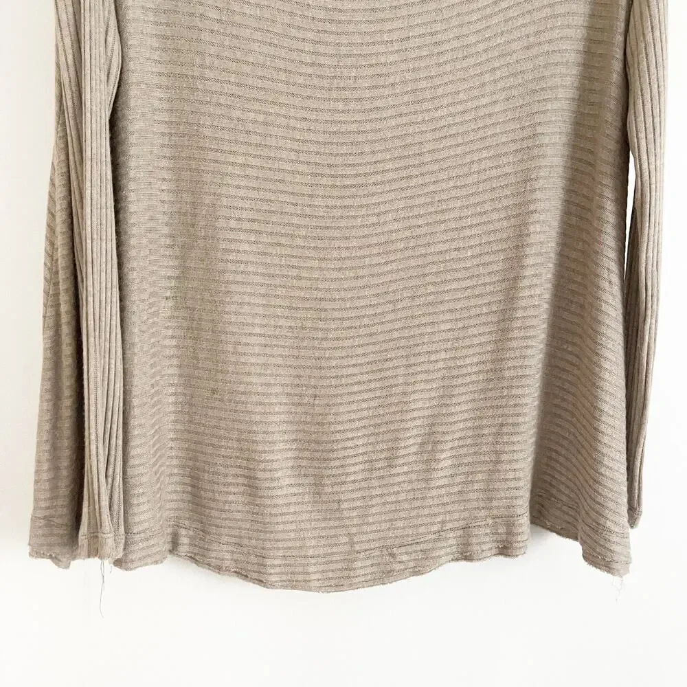 FREE PEOPLE Lover Rib Thermal Long Sleeve Taupe XS